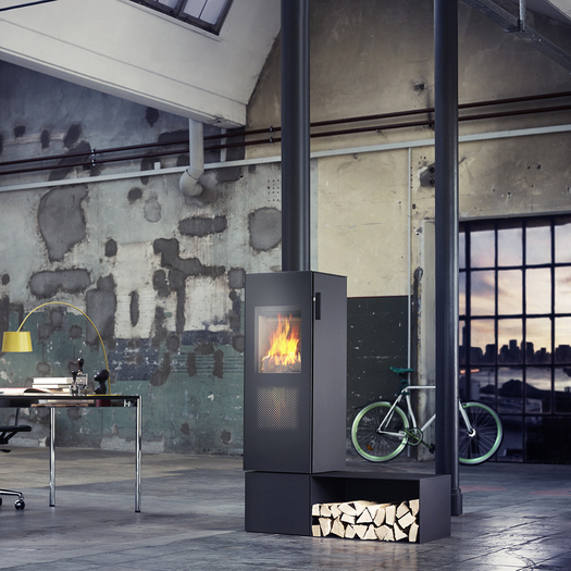 Nel focolare del fuoco bionic fire STUDIO si creano due fiamme, una verso l'alto e una verso il basso