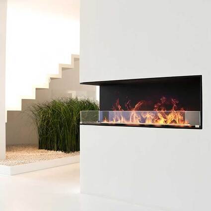 Fuoco elettrico Montreal 2 lati in parete bianca